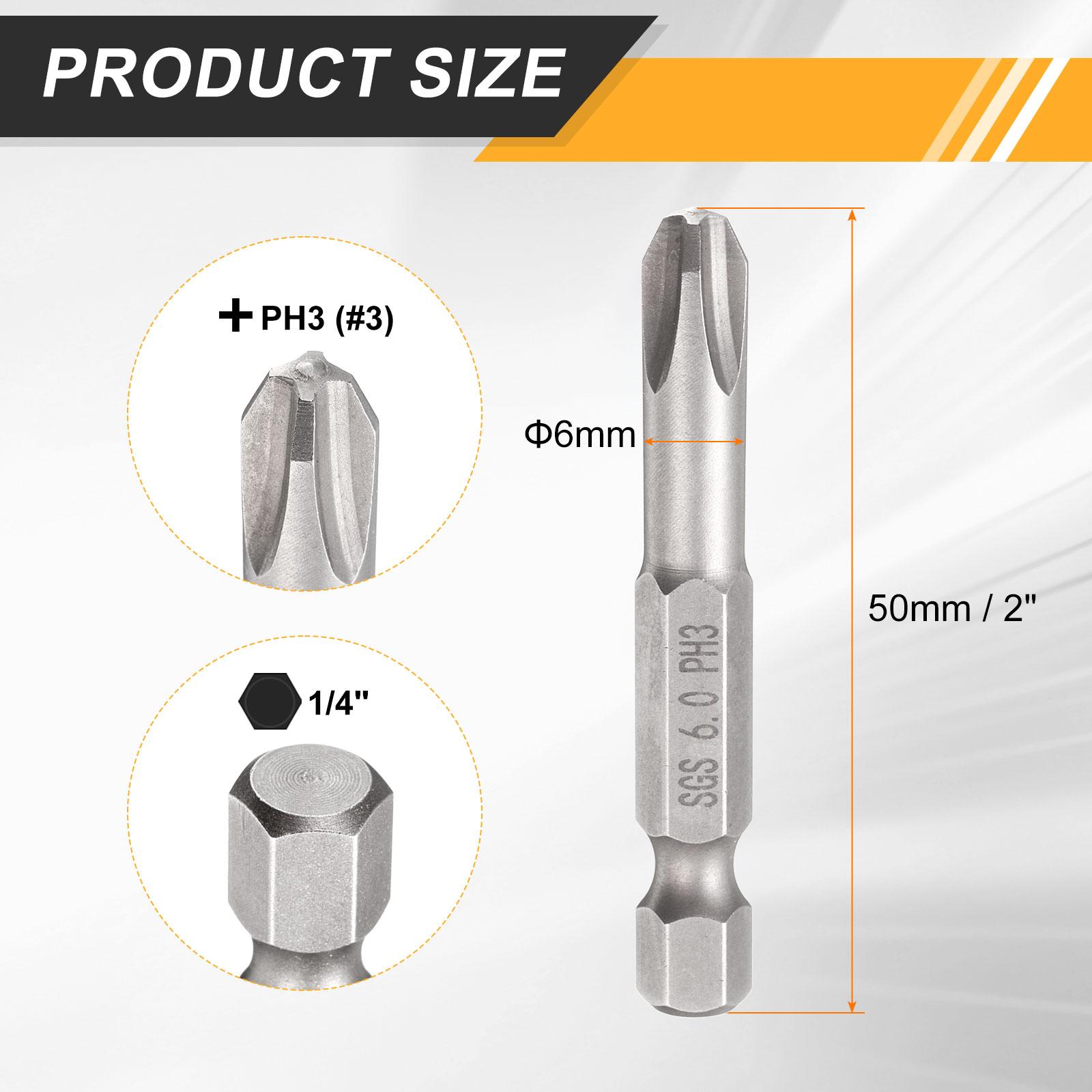

2/4/8pcs Phillips Screwdriver Bit 1/4 Hex Shank 2 (50mm) Long Magnetic Cross Head Drill Bits S2 Steel Industrial Screw Driver 2pcs
