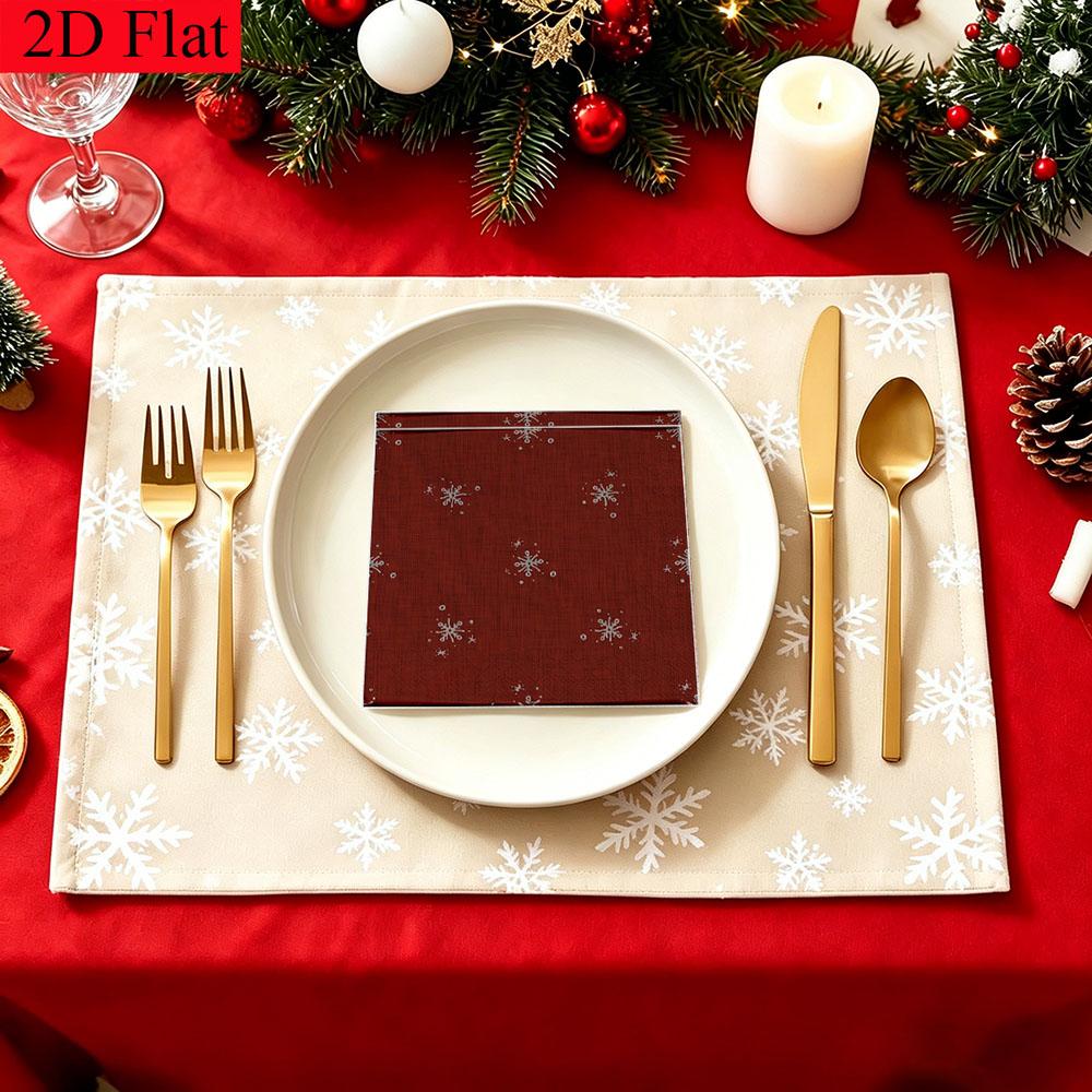 20pcs Disposable Napkins with Snowflake Pattern Print for Wedding,Parties,and Daily Use for Thanksgiving Fall Christmas Table Decoration