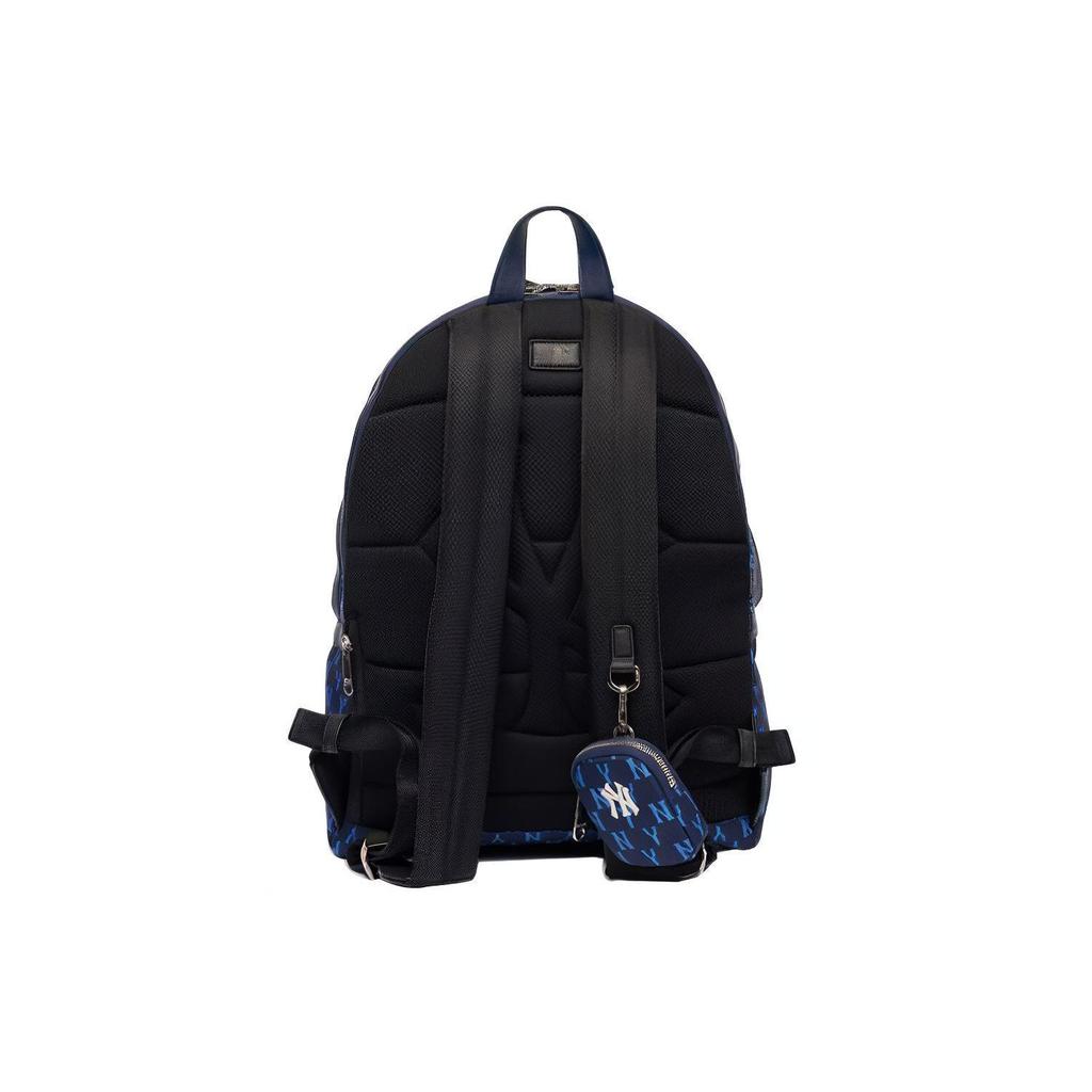 MLB Monogramm Serie NY Yankees Pendler Vintage Blumendruck Polyester Rucksack Unisex Rucksack Dunkelblau 3ABKM012N-50NYL