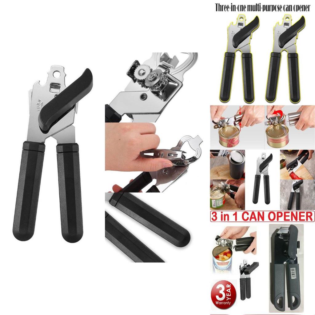 Durable Stainless Steel Can Opener Cutter Featuring Easy Grip Handle