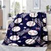 Baseball Theme Printed Blanket - Perfect for Couch, Bed, Travel & Outdoor Use | Machine Washable, Cozy & Durable.