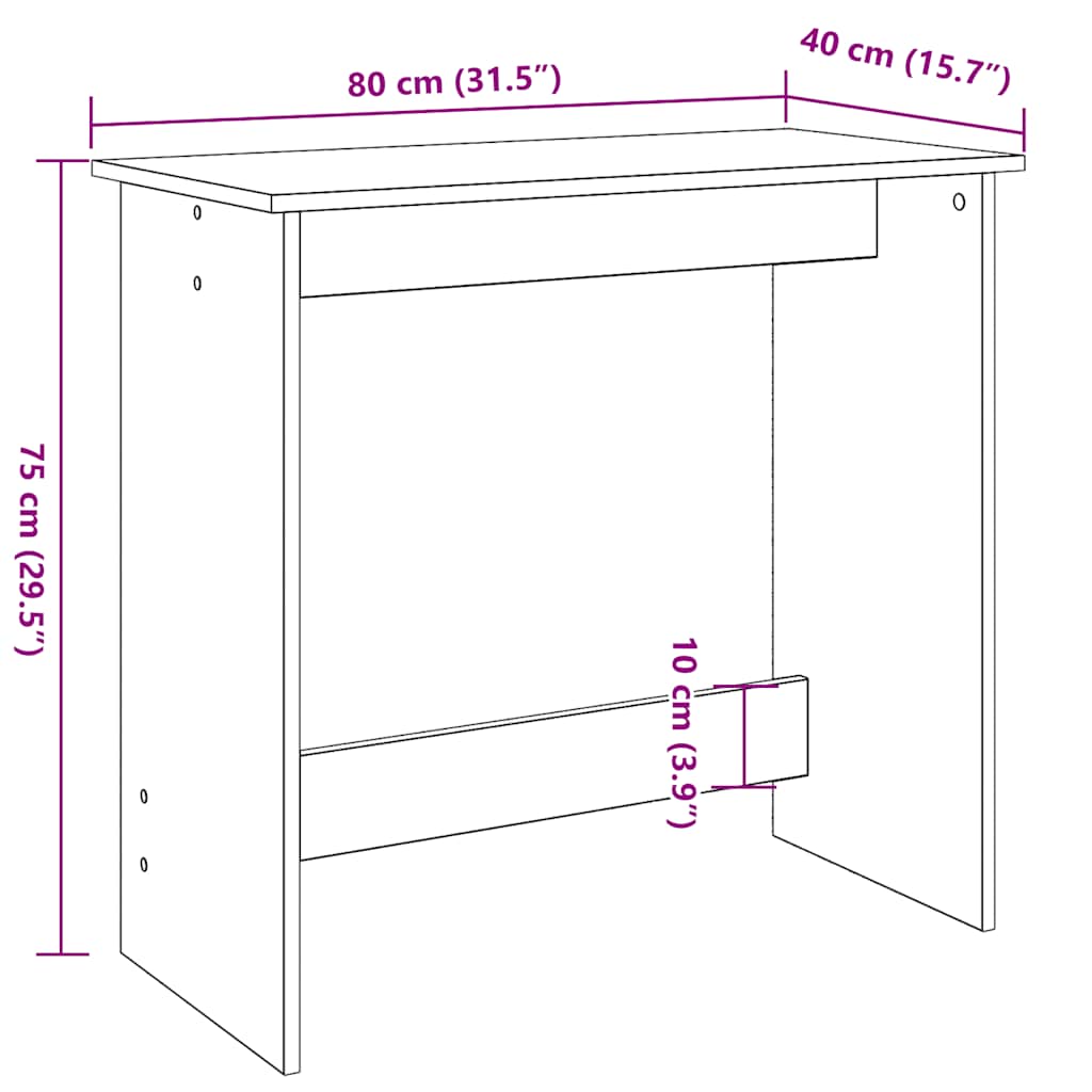 Desk Black 80 x 40 x 75 cm Particleboard