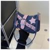 2024 Women's Spring Korean Style Armpit Bag Street Chic Denim Shoulder Bag Casual Small Square Bag Trendy Chain Bag Black