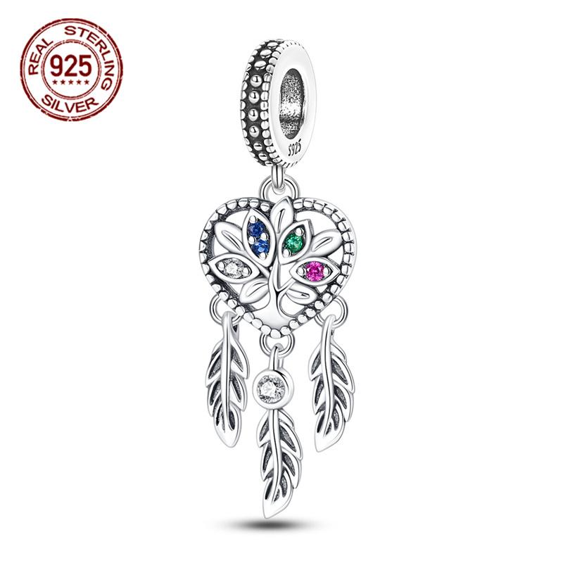 Original Fit 3MM Bracelet S925 Silver Dreamcatcher Series Dream Pendant Charms DIY For Women Jewelry Birthday Gift