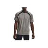 Under Armour Logo Paneled Running T-Shirt Breathable Short Sleeve Men Tops Grey 1367535-066