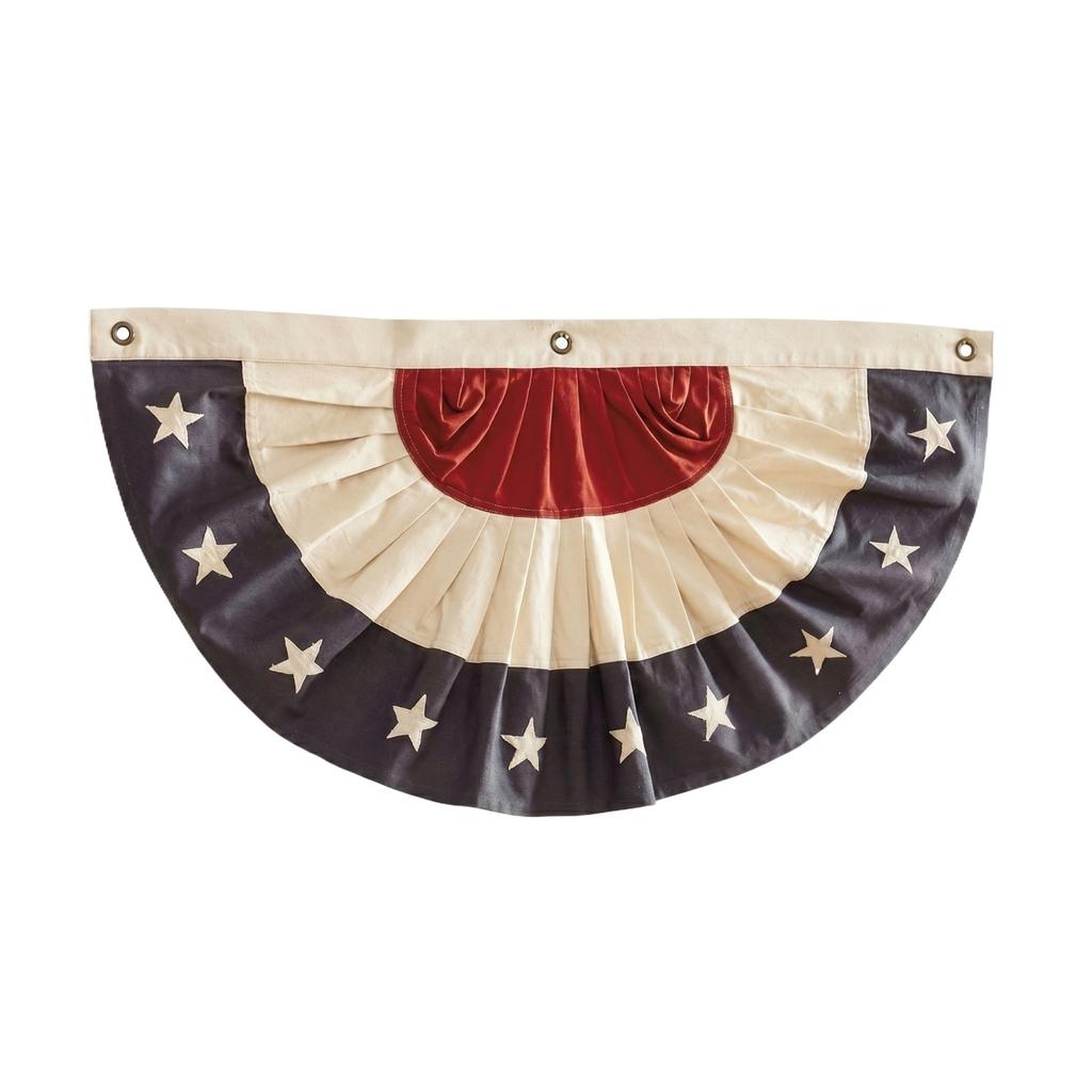 Pleated Fan Banner with Star Pattern for Outdoor and Indoor Hanging Patriotic Celebration Decor with Grommets for Easy Mounting