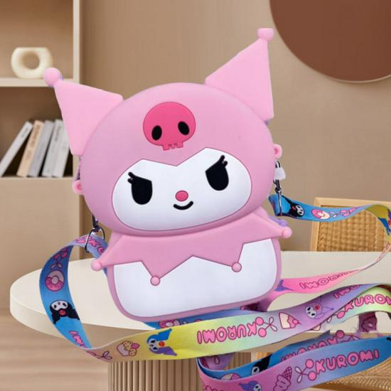 Kuromi & My Melody Cute Silicone Crossbody Bag - Fashionable Children's Coin Purse & Women's Storage Bag