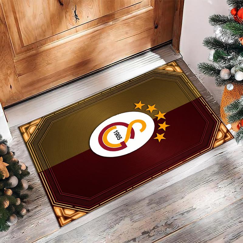 Tappeto Morbido Antiscivolo per Interni con Motivo Calcio Galatasaray FC Tappetino Decorativo Sportivo per Camera da Letto