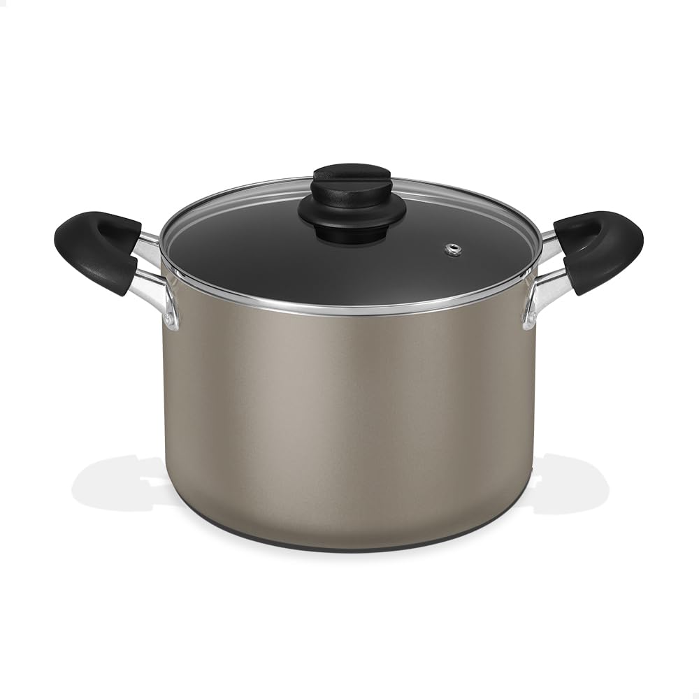 IRIS OHYAMA 22cm Pot with Diamond Stove with 3 Colors Metallic Double-Handled Coating, IH/Gas Compatible, Lid, Lightweight, Non-Stick, (DCS-P22