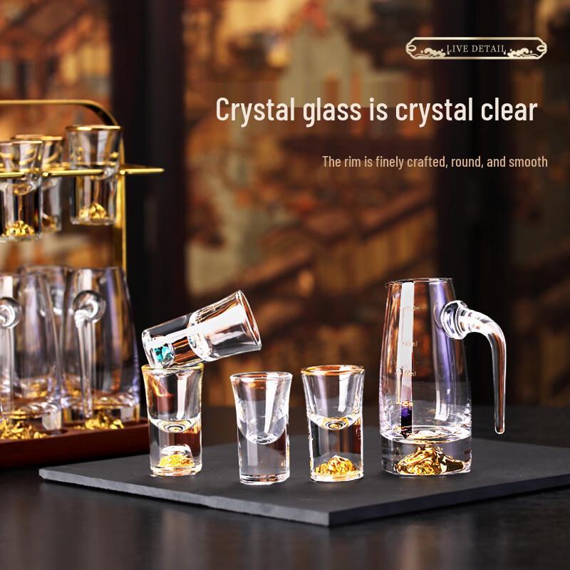 Gold Foil Glass Baijiu Bullet Cups