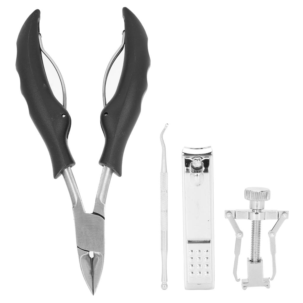 Double Spring Toenail Clippers Ingrown Toe Nail Pedicure Clippers Toenail Corrector SetBlack