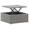 Garten Sonneninsel mit Dach Grautöne Poly-Rattan
