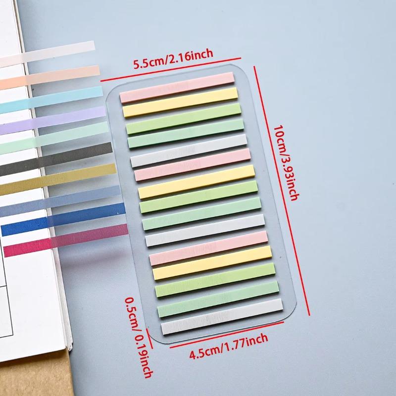 300 Sheets Colorful Strip Writable Sticky Note Classification Reading Marker Labels for Student Book Message Highlight Stationery Supplies