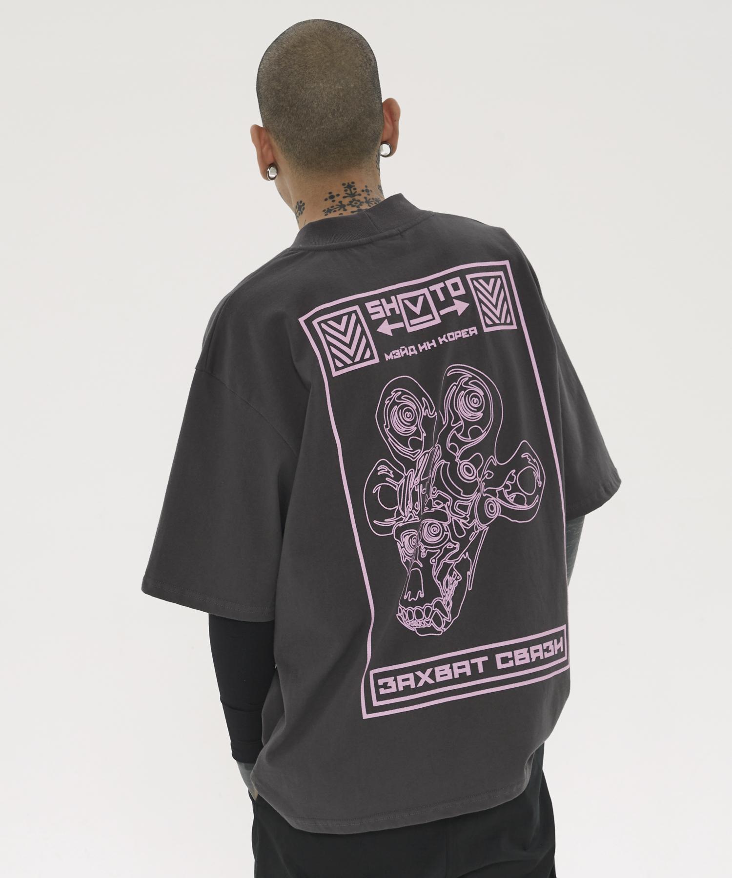 Серая графическая футболка Shubto Gray/Free Size