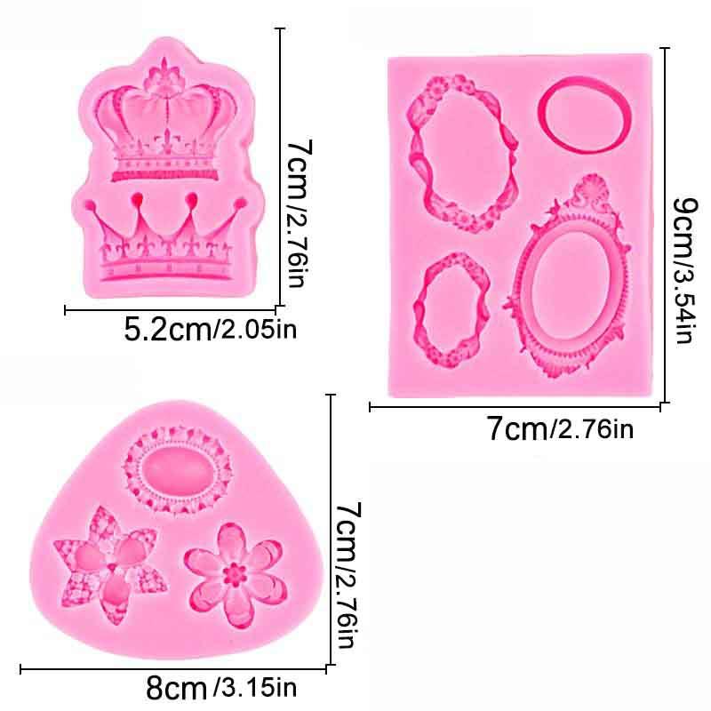 Po Rám Zrcadlo Šperky Koruna Silikonová Forma Pryskyřičné Nástroje Sugarcraft Košíček Pečící Forma Fondant Nástroje na Zdobení Dortů