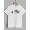 Los Angeles, California American City Letter T Shirts Men Oversized Clothes Summer Cotton Tops Casual Tee Loose Short Sleeve