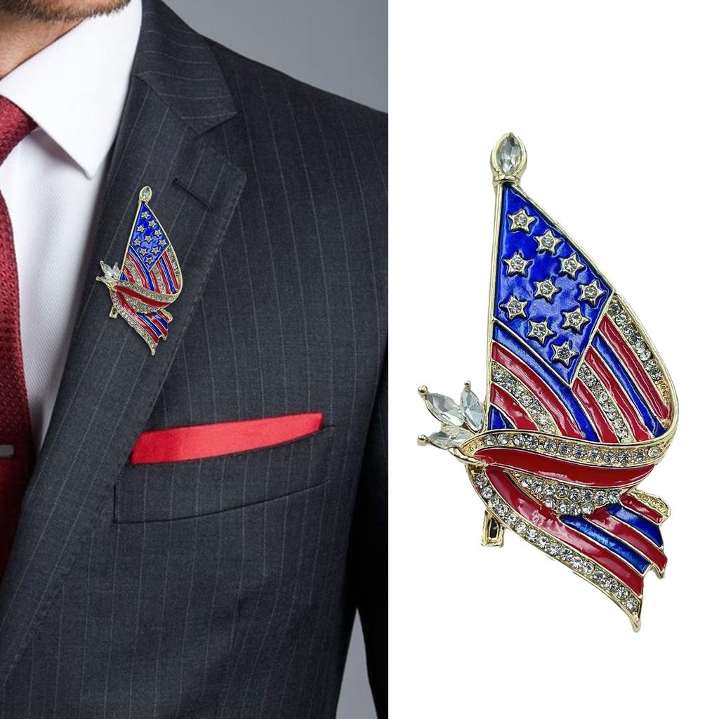 Elegant Alloy Metal Pin Fashionable Flag Theme Jewelry Accessory Multipurpose Wear For Outfits Friendship