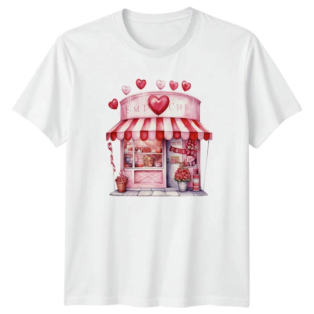 Sweet Shop Valentine?s Day Men?s T-Shirt Women?s Tee Graphic Unisex Top
