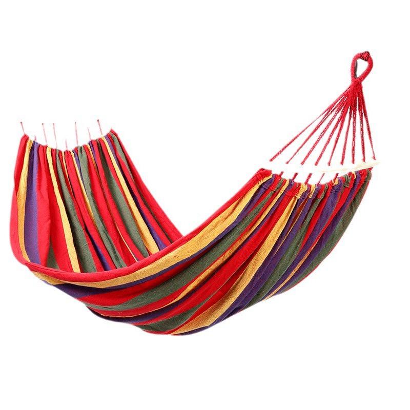 Anti-Rollover Double Canvas Hammock: Versatile for Indoor & Outdoor Use