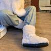Women's large size soft elastic winter warm cold padded snow boots non-slip wear outdoor leisure sports plush cotton boots