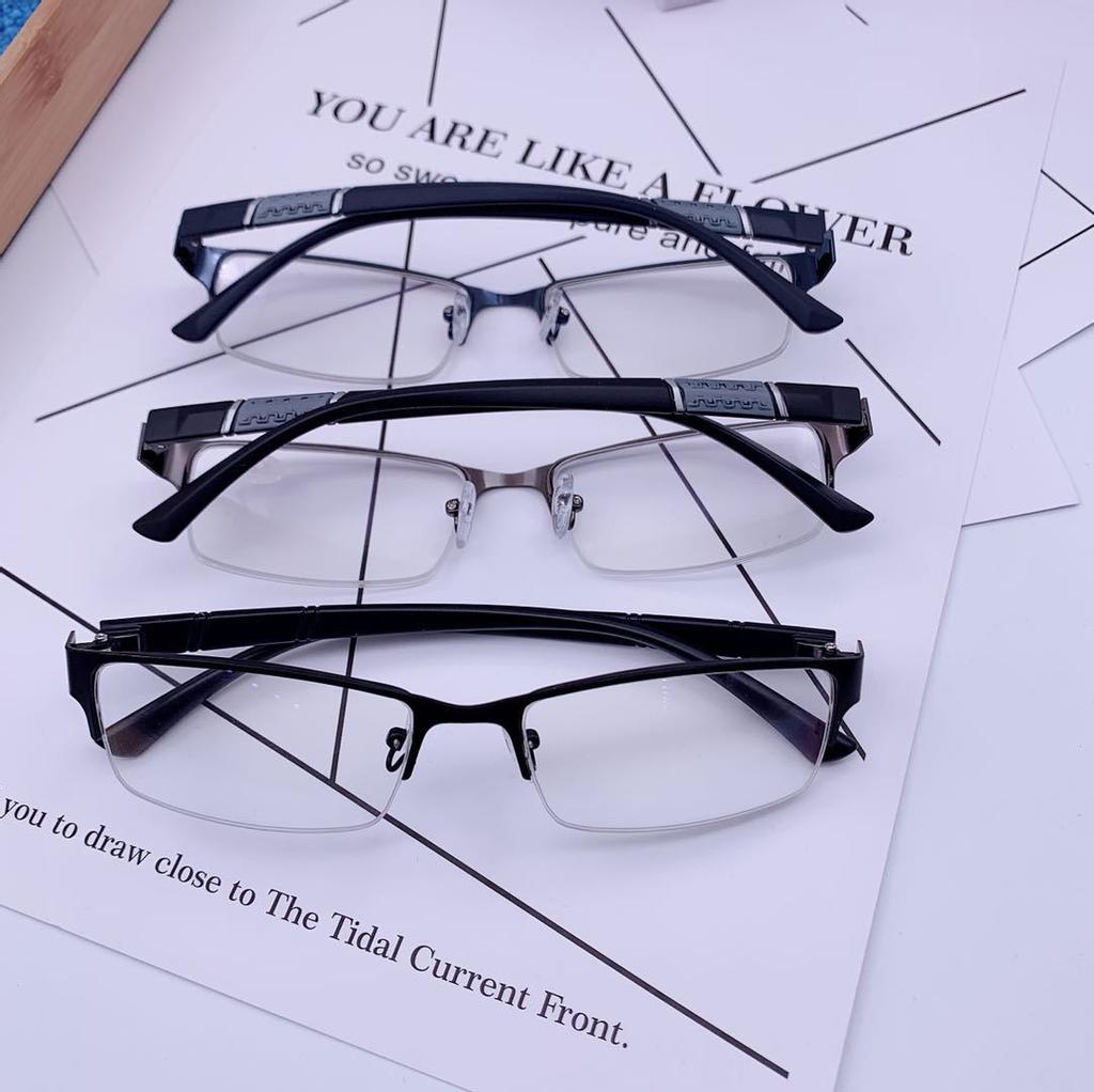 High-quality Men Square Plain Glasses Optical Spectacle Anti Blue Light Computer Glasses Myopia Glasses Nearsighted Eyewear -1.0