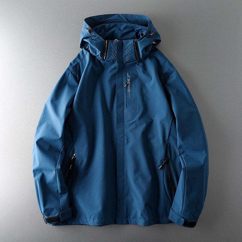 Outdoor Jacket Coat Men s Hard Shell Outdoor Windproof Waterproof Trench Coat Export Export Men s Clothing Men American Workwear Jacket Blue XL