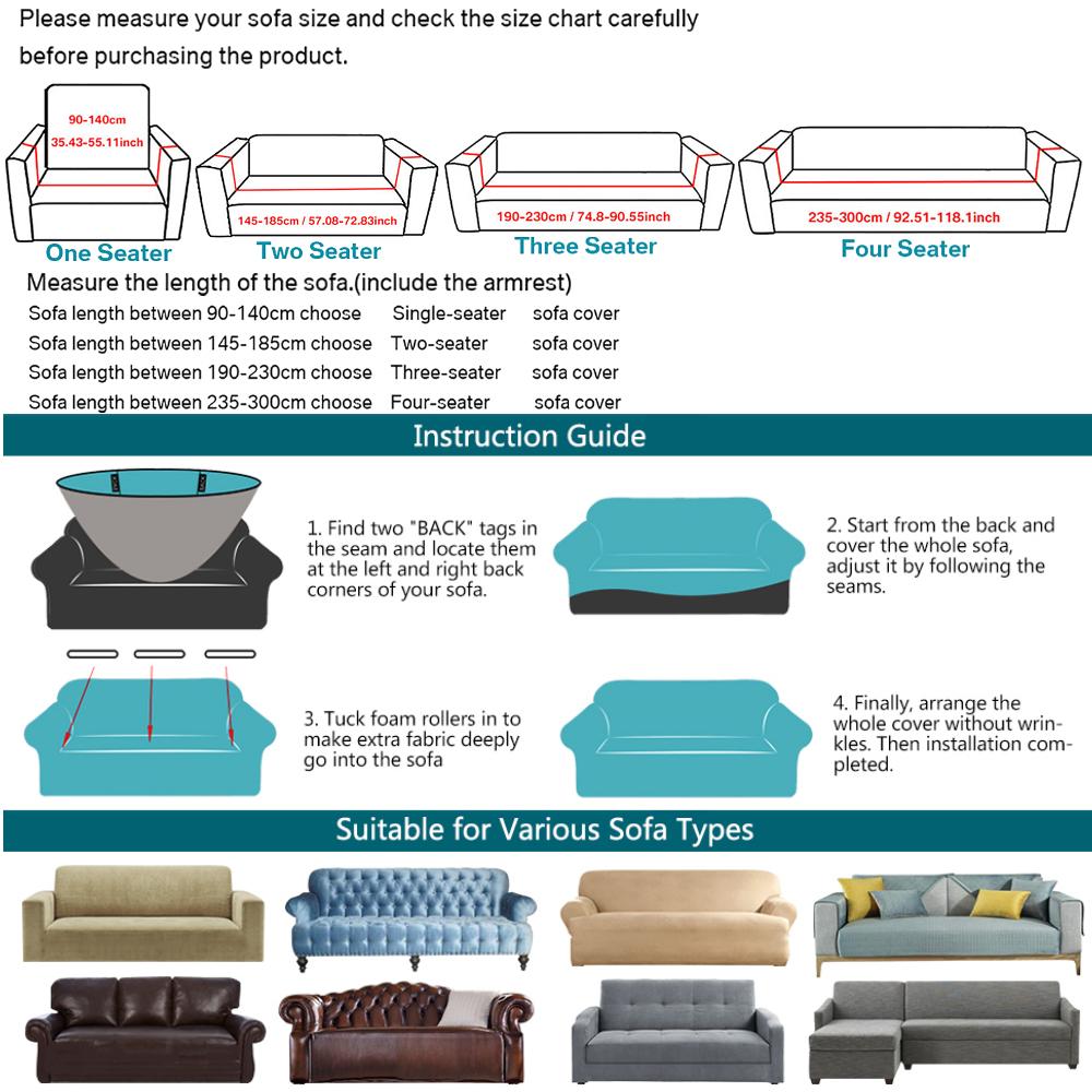 Jacquard Spandex Sofa Cover 1/2/3/4 Seater Stretch Couch Cover for Living Room Sofa Slipcover Furniture Protector for kids pets