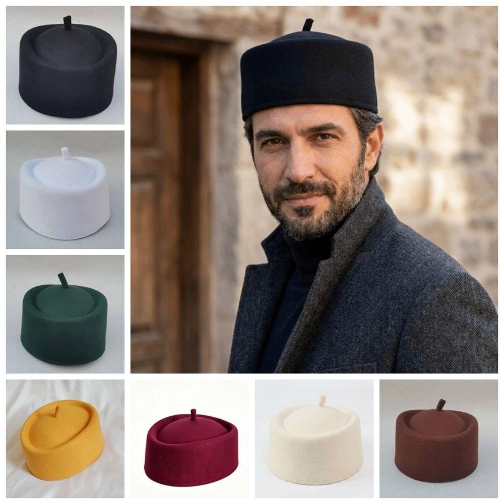 Cultural Eid Prayer Hats Traditional Beret Hat Daily Wear Ethnic Prayer Caps Outdoor Working