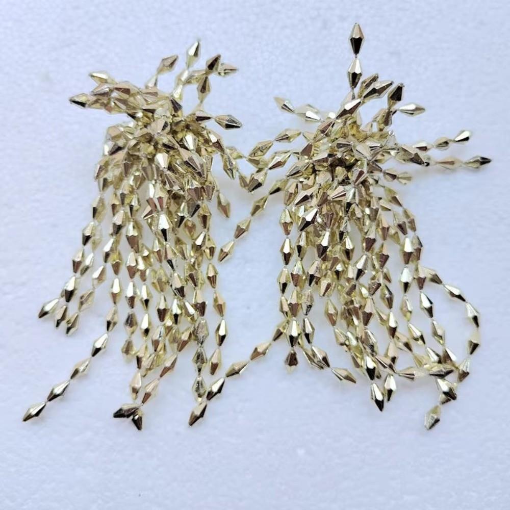 1Pair Ear Jewelry Flower Tassel Earrings Exaggerated Beads Earrings Fashion Explosion Earrings