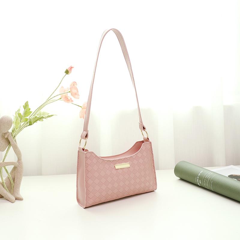 Trendy Casual Single Shoulder Underarm Bag, a New Plaid Zipper Versatile Women's Bag