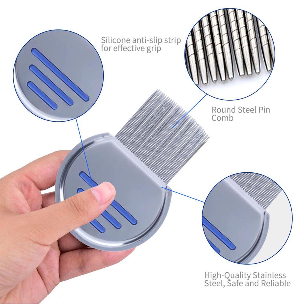 9-Piece Pet Comb Set for Cats and Dogs: Fine Needle, Flea, Lice, and Fine Tooth Combs