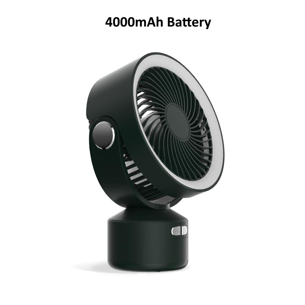 

Портативный вентилятор с автоматическим вращением, для кемпинга, с удалением управления, для кемпинга, для палаток, с батарейным питанием, для улицы 4000mAh Battery зелёный