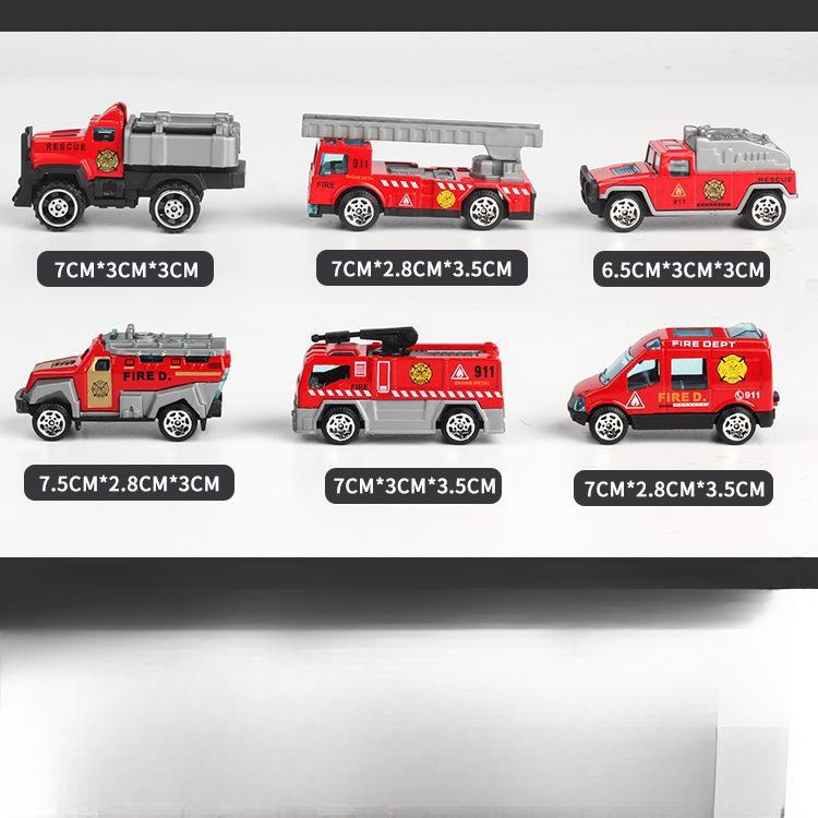 Alloy Children's Storage Container Car Alloy Return Car Simulation Fire Truck Engineering Vehicle Police Truck Engineering Vehicle