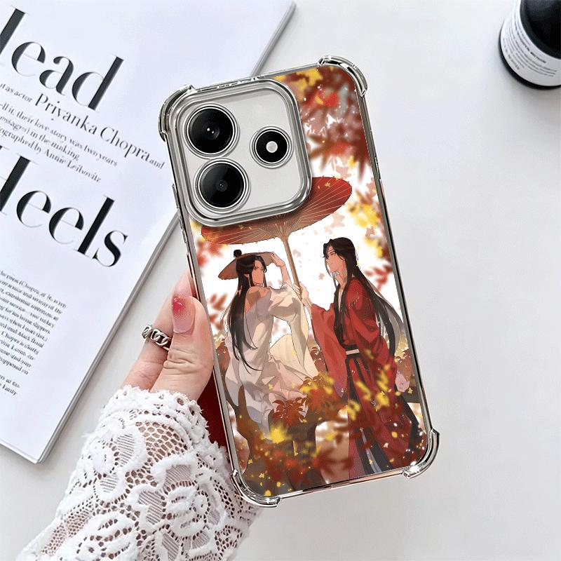 Heaven Official's Blessing Anime Plating Phone Case For Xiaomi Redmi Note 14 15 Pro Plus 13 12 11 11S 11T 10 9S 9 5G Anti-Fall A