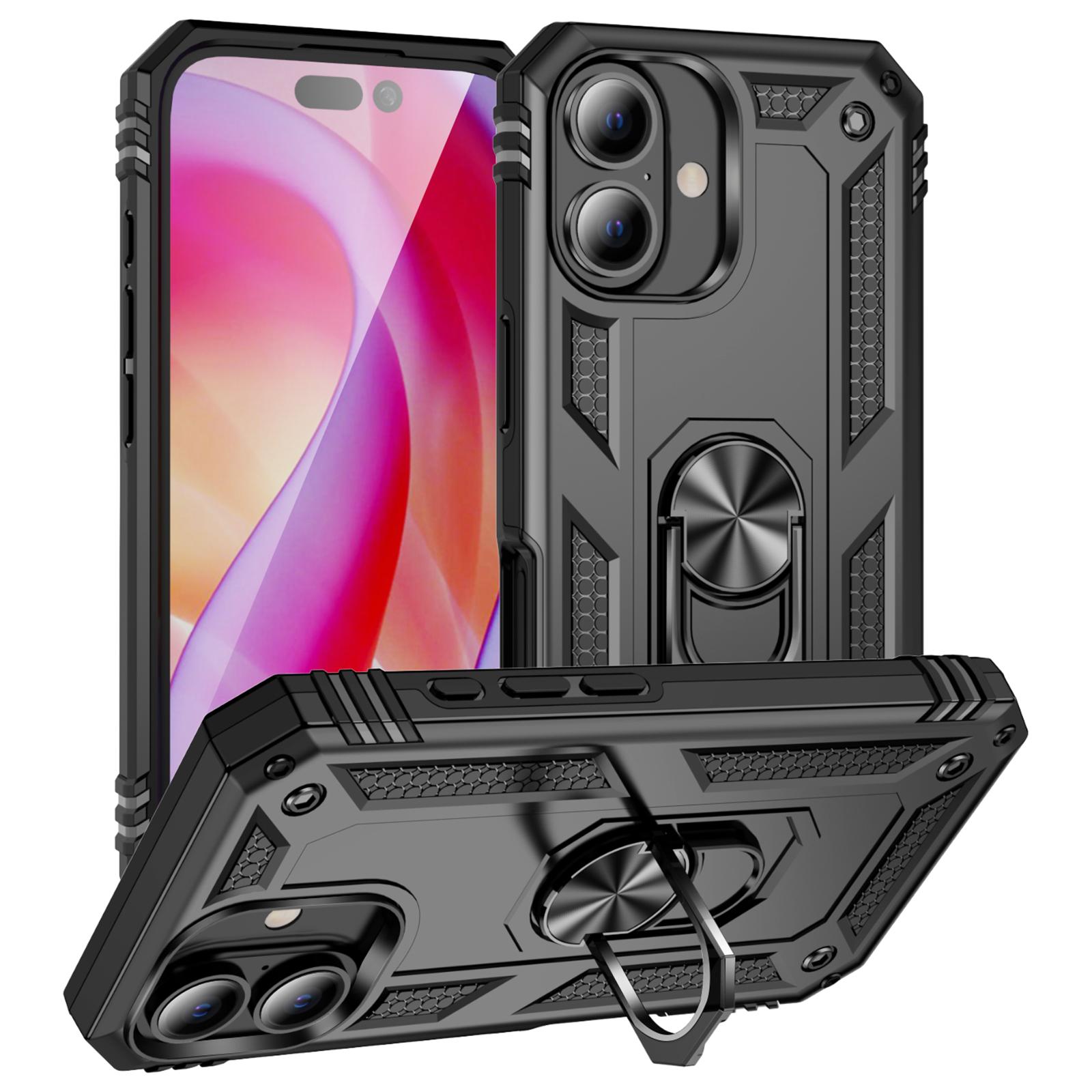 

Для iPhone 16 Чохол PC+TPU Чохол для телефону з поворотним кільцем-підставкою