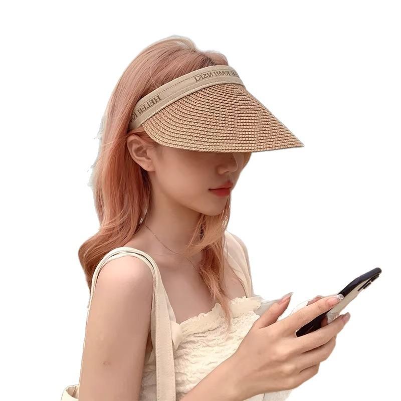 New Duck Tongue Empty Hat for Women's Seaside Sun Protection Sun Protection and UV Sun Protection Sun Straw Hat for Summer Face Covering
