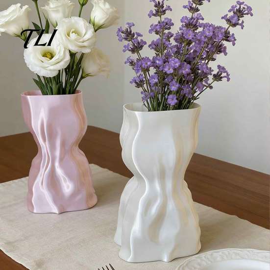 Glazen Plantenpot 3D Geprinte Bloemenvaas, Moderne Minimalistische Vaas voor Woonkamer Binnentuin Accenten Slaapkamer Huisdecoratie, Creatieve Bloemschikking