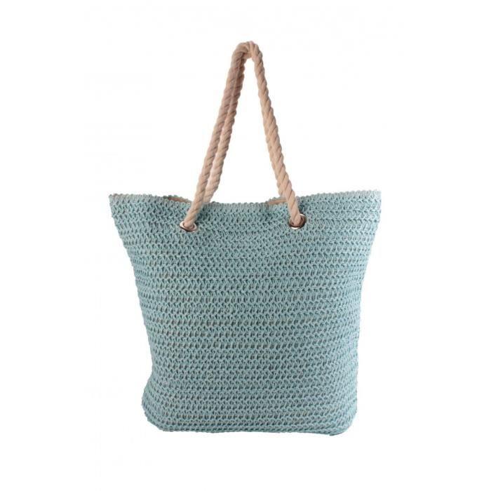 Sac Cabas - Scooter - MS2K070110 - Paille de papier - Poche zippée - 48x48x12 cm