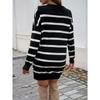Women's Temperament Casual Striped Long Sleeve Sweater Dress