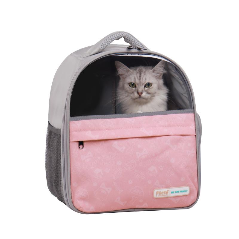 Transparent Cat Bag Out Portable Space Capsule Dog Double Shoulder Cat Schoolbag Dog Bag Pet Backpack Pet Products розовый