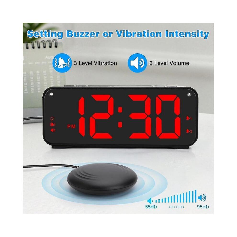 Loud Alarm Clock for Heavy Sleepers Adults,dual Alarm Clock with Bed Shaker,for Bedrooms,6.5in Disp