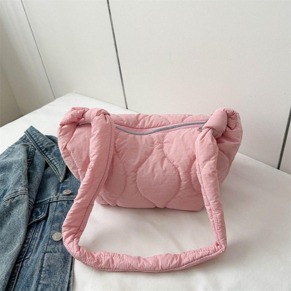 Women Fashion Large Capacity Cotton-padded Bag Puffy All Matched Underarm Bag Quilted Retro Shoulder Bag