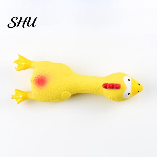 Pet Toy Chicken Shape Latex Dog with Sound Boredom Relief Teeth Cleaning for Throwing Molar Bite-Resistant Funny Squeaky Chew Cute