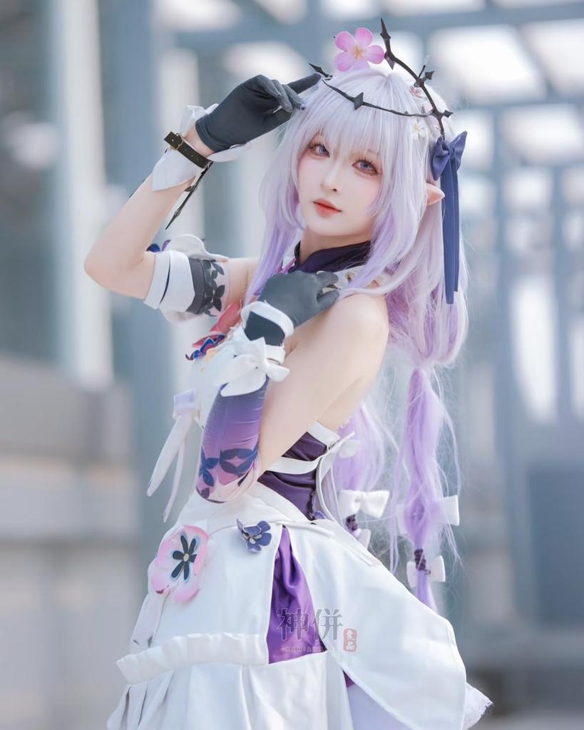 Kamihe RyoHin Castorice Cosplay Costume with Wig, Adult Size M