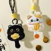 1/2Pcs Cute Lucky Cat Mascot Plush Doll Stuffed Toy Keychain Pendant Lanyard Bag Hanging Chinese New Year Blessing Souvenir Gift