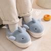 Whale Cotton Shoes Children Girls Autumn and Winter 2024 New Indoor Home Warm Cartoon Fluffy Slippers Men