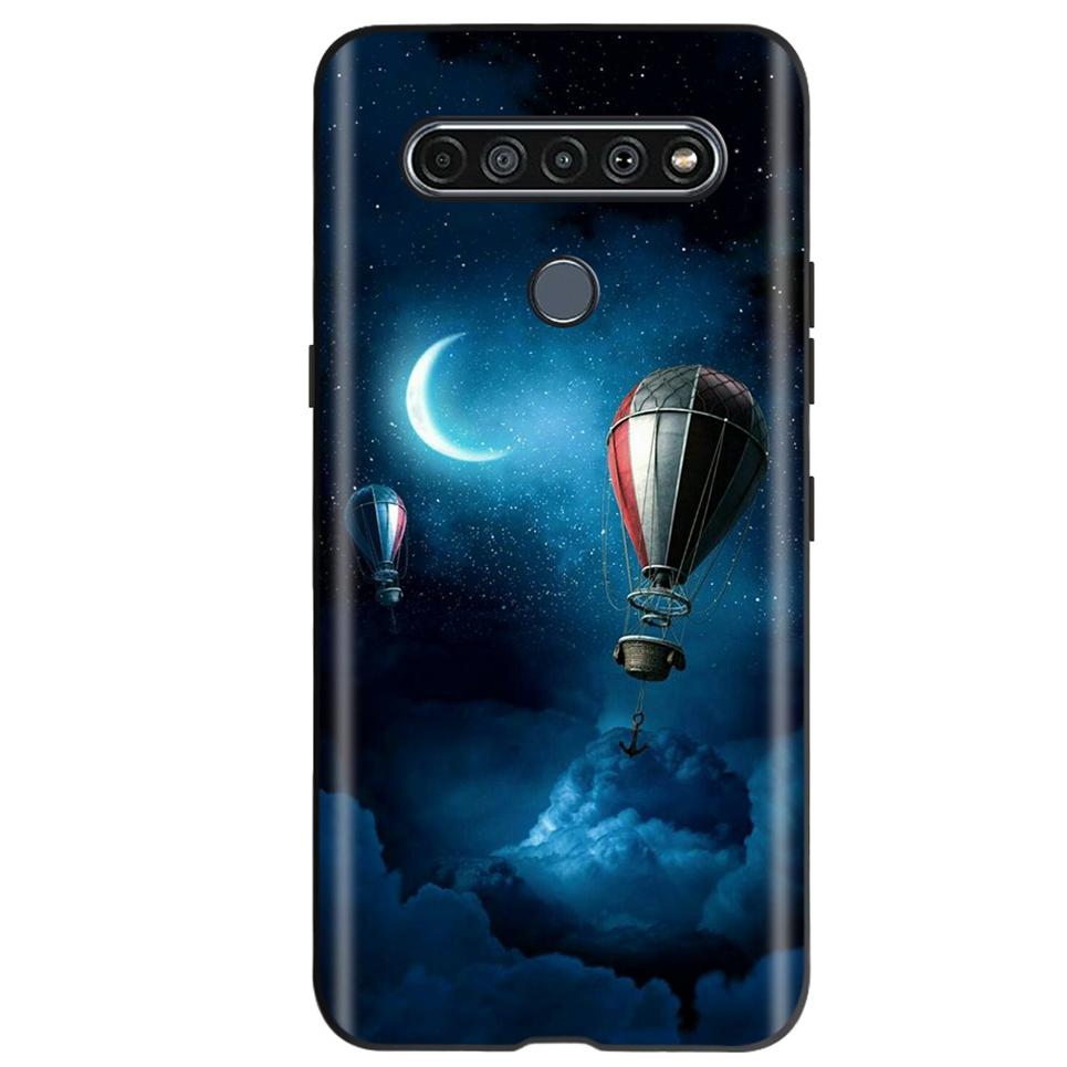 Black TPU Cover For LG K61 2020 CaseCute Cat Pattern Coque For LG K61K 61 LGK61 Luxury Matte Shockproof Protection Etui Bumper