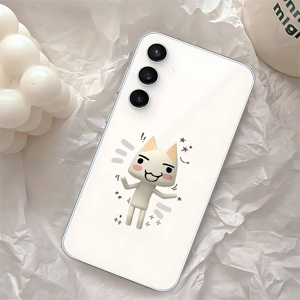 INS Cute T-Toro Inoue-S Cat Phone Case For Samsung Galaxy S25 S24 S23 S22 S21 FE Ultra Plus A32 A53 A13 A31 Soft Cover