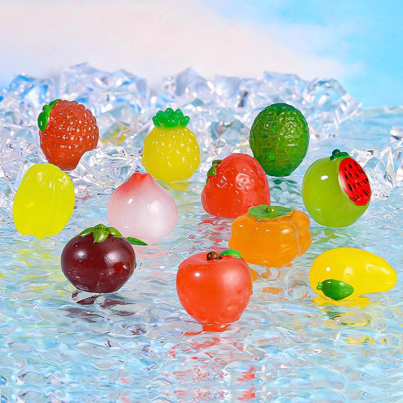 Luminous Miniature Fruit Toys: Edible DIY Micro-Landscape Decorations & Unboxing Blind Box Accessories