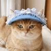 Andningsbar Hund Baseballkeps med Öronhål Valp Denimkeps Söt Husdjur Solhatt Katt